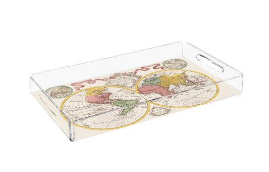 Modern Dünya Haritası Pleksi Tepsi | Pufaloji