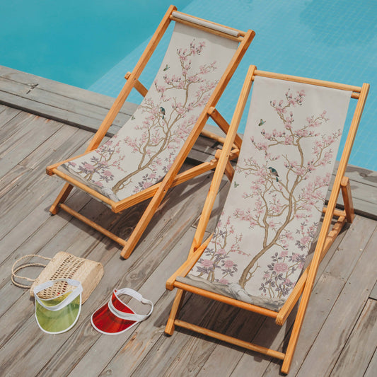 Pembe Çiçek Tasarımlı Şezlong - Şezlong SZ304