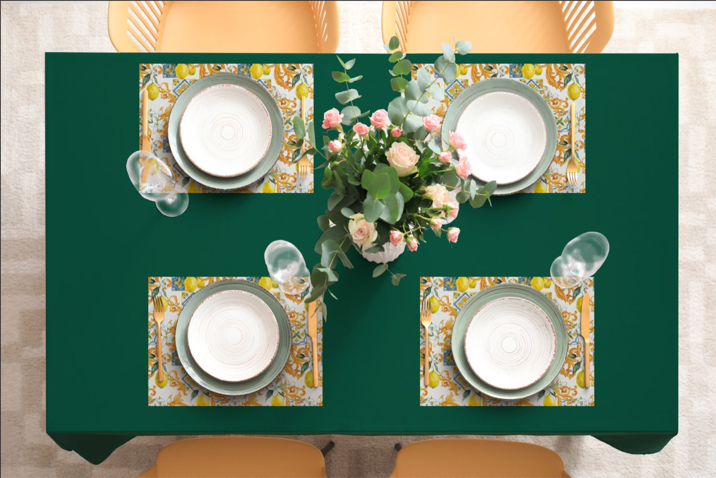 Limon Tasarımlı Kumaş Amerikan Servis AS110