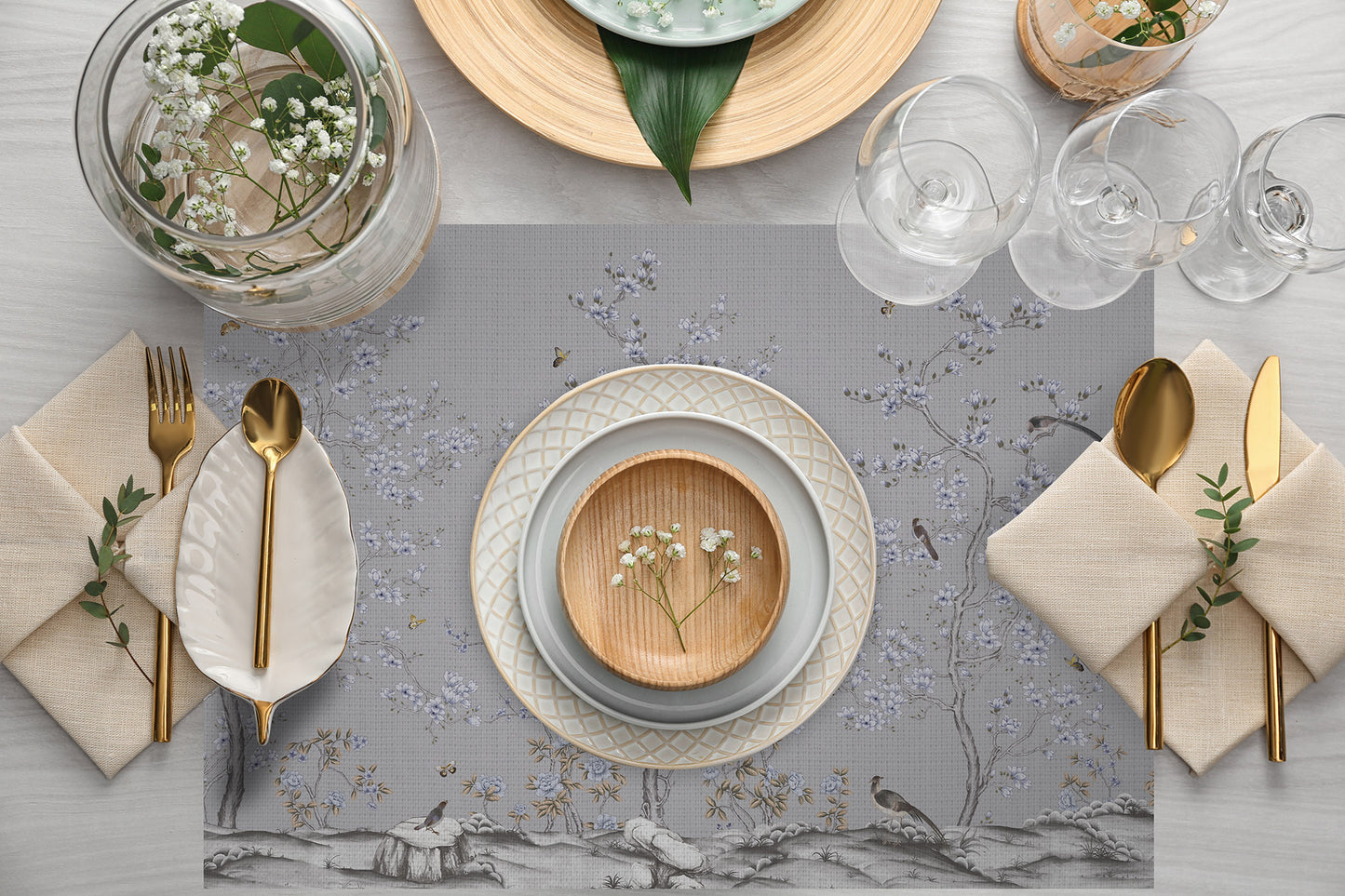 Mini Çiçek Tasarımlı Kumaş Amerikan Servis AS304