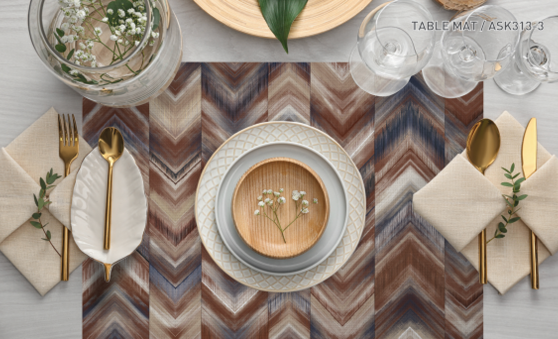 Kahverengi Geometrik Kumaş Amerikan Servis AS313