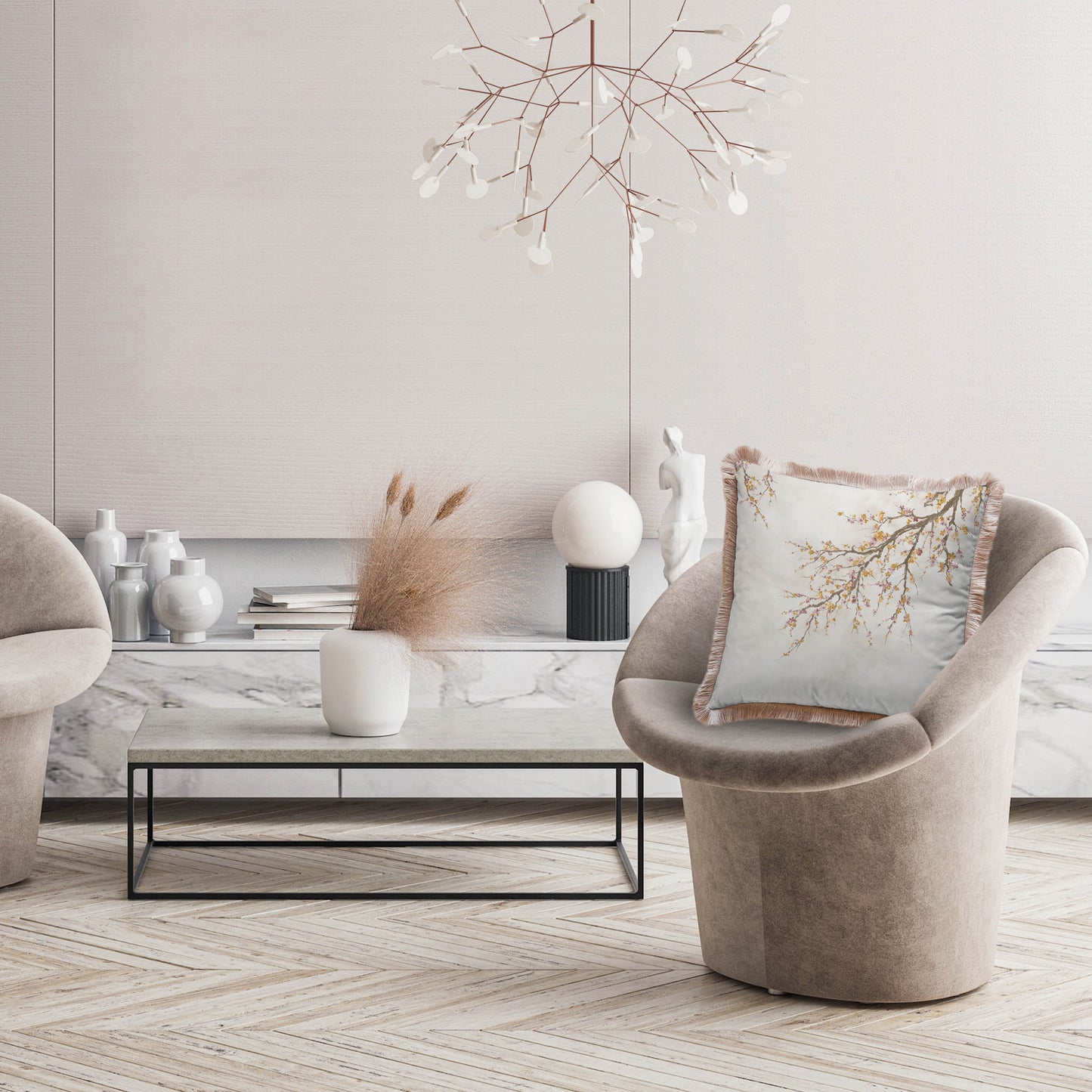 Gold Mini Flowers Yastık - KIRLENT K3021