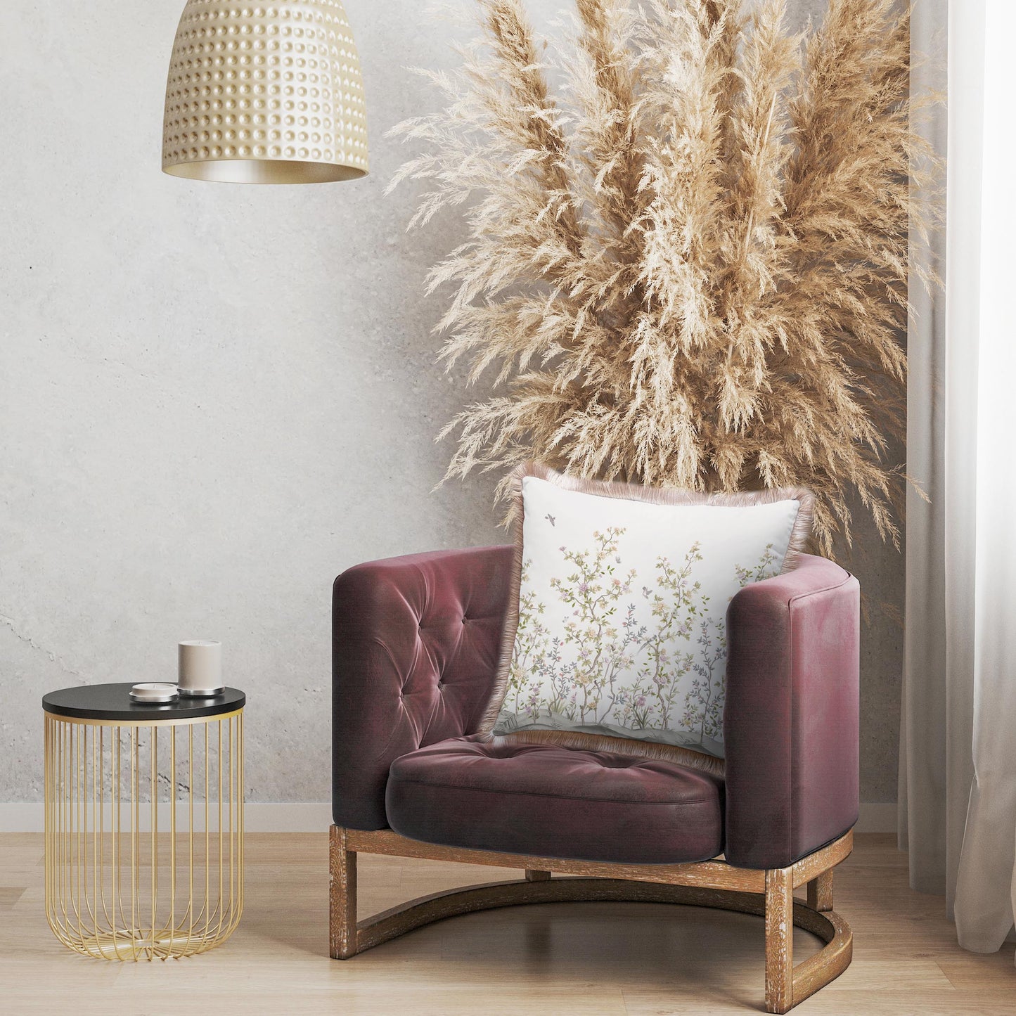 İnce Yapraklı Mini Çiçekler Yastık - KIRLENT K3031