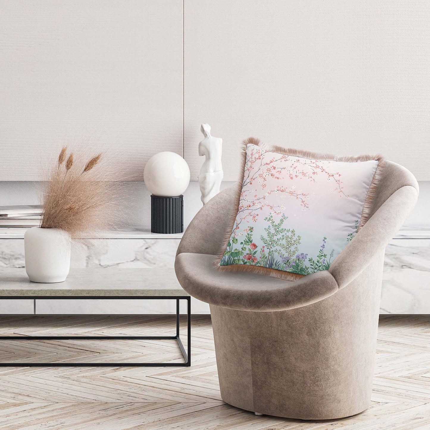 Renkli Çiçek Detaylı Yastık - KIRLENT K3061