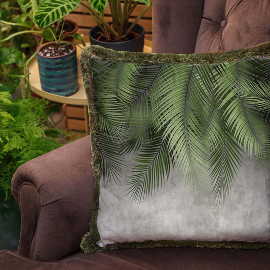 Yeşil Palmiye Yapraklar Yastık - KIRLENT K3121