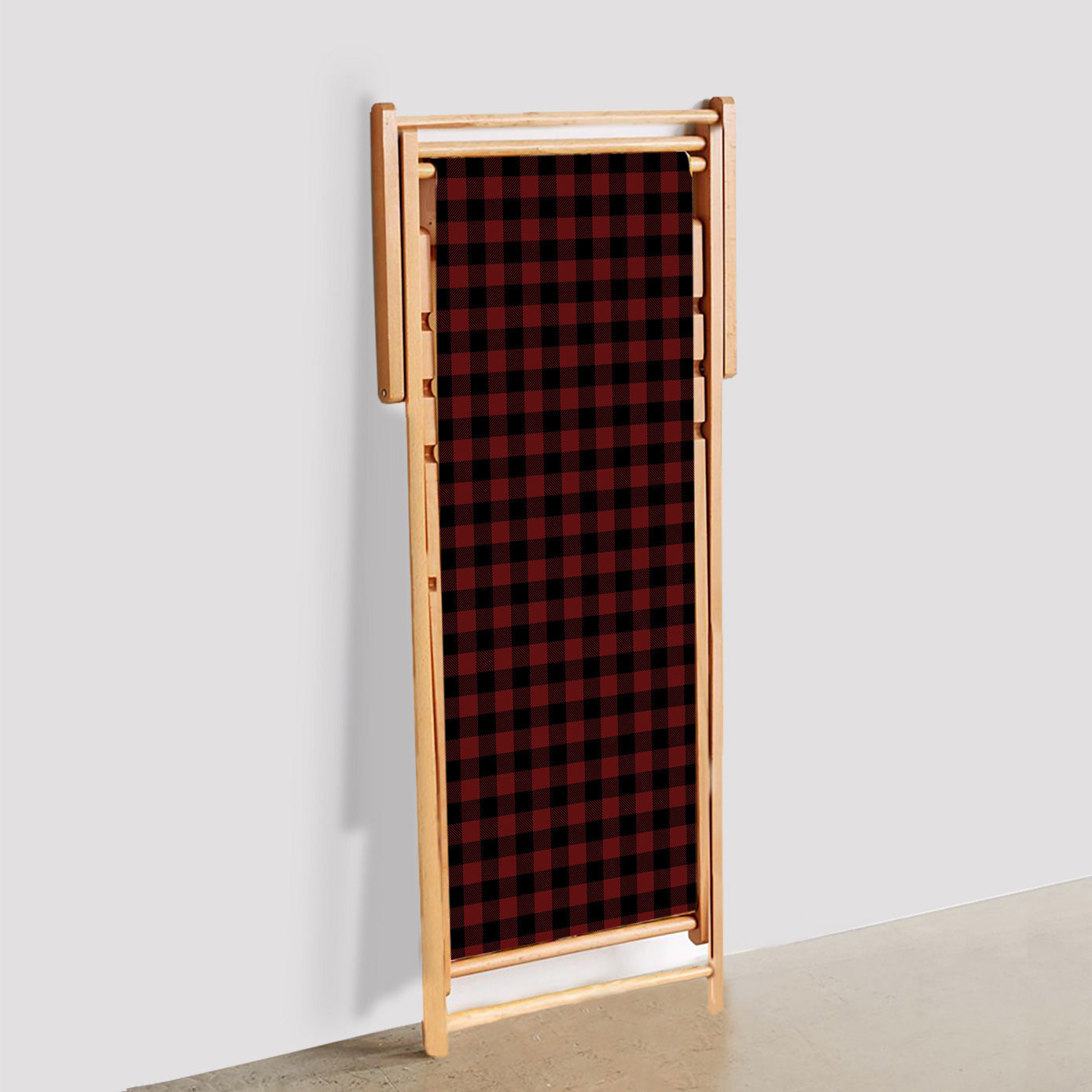 Kırmızı Kareli Katlanabilir Şezlong - Şezlong SZ110