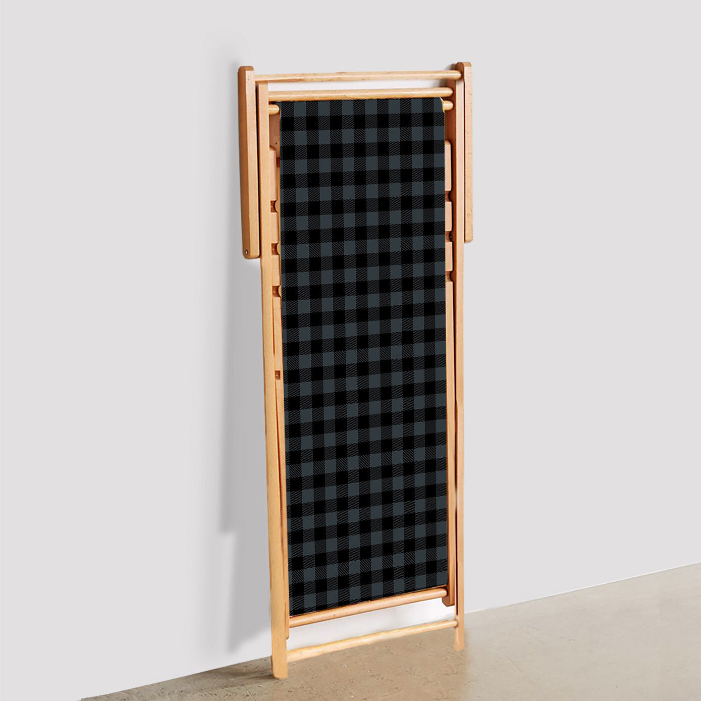 Gri Kareli Katlanabilir Şezlong - Şezlong SZ121