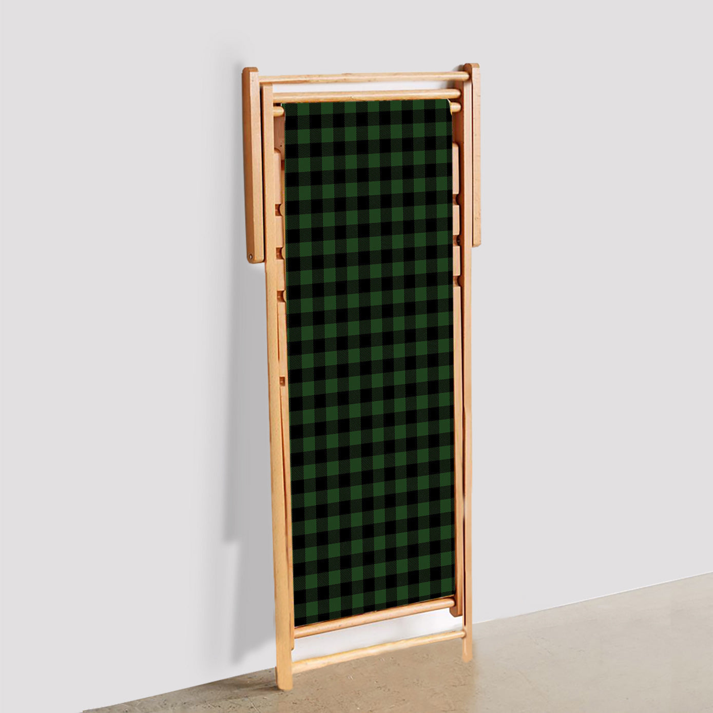 Yeşil Kareli Katlanabilir Şezlong - Şezlong SZ129