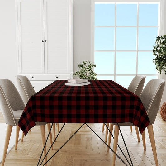 Kirmizi Siyah Kare Masa Örtüsü | Pufaloji