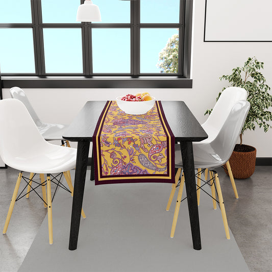 Mor Damask Desen Runner | Pufaloji