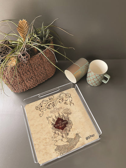 HP Marauders Map Pleksi Tepsi - 25X25CM | Pufaloji