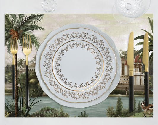 Manzara Kumaş Amerikan Servis 4'lü Set | Pufaloji