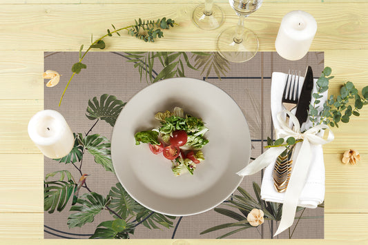 Modern Geometrik Kumaş Amerikan Servis 4'lü Set | Pufaloji