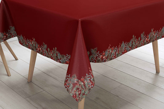 Kırmızı Mini Kozalak Masa Örtüsü | Pufaloji