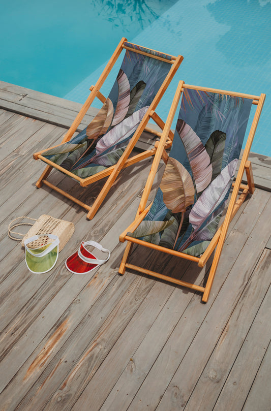 Tropikal Yaprak Tasarımlı Şezlong - Şezlong SZ316