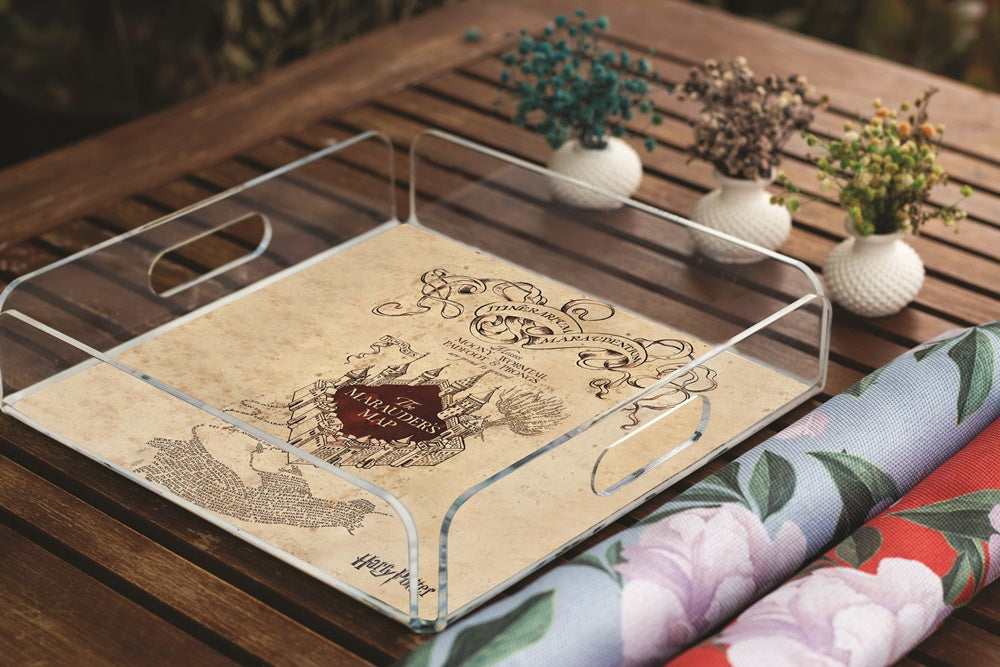 HP Marauders Map Pleksi Tepsi - 25X25CM | Pufaloji