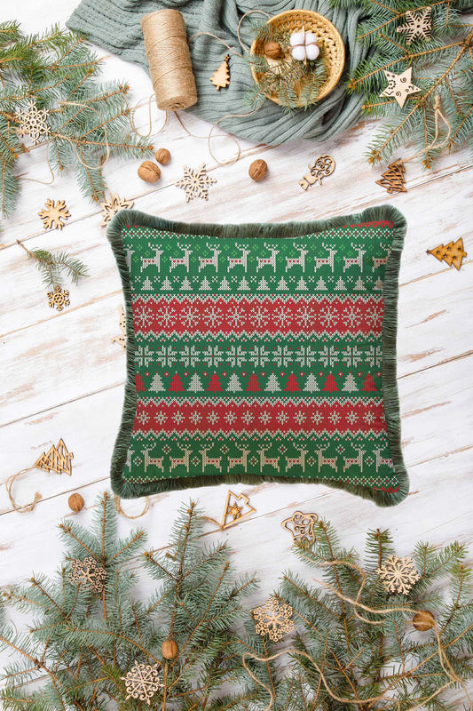 Mini Geyik Figür Detaylı Yastık - KIRLENT K406