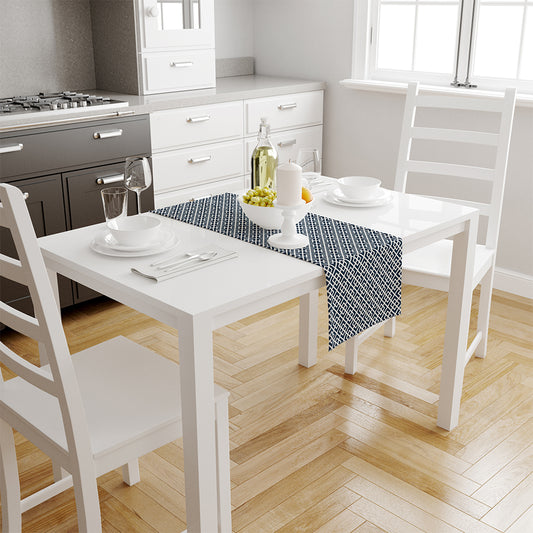 Mavi Geometrik Runner | Pufaloji