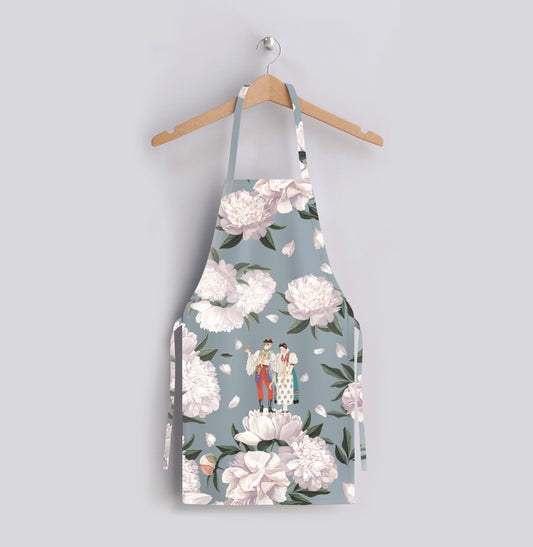 Blue White Rose Mutfak Önlüğü | Pufaloji