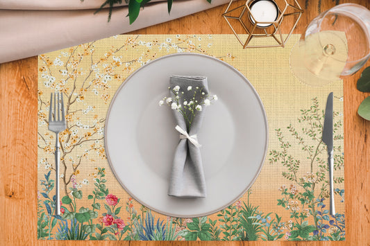 Colorful Mini Flowers Amerikan Servis 4'lü Set | Pufaloji