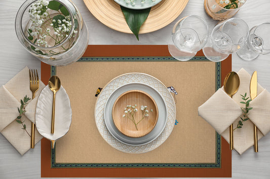 Figüratif At Kumaş Amerikan Servis 4'lü Set | Pufaloji