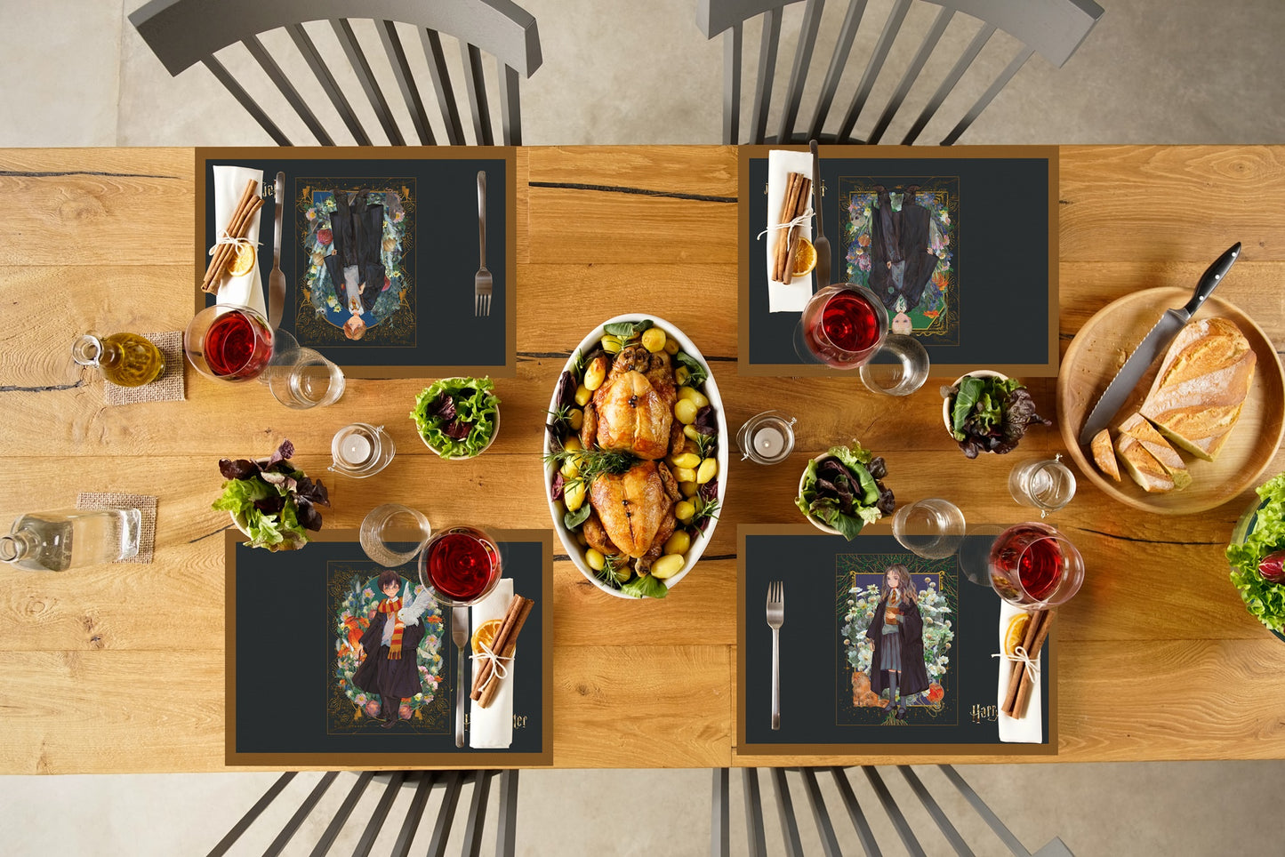 HP Characters Kumaş Amerikan Servis 4'lü Set 35X50CM | Pufaloji