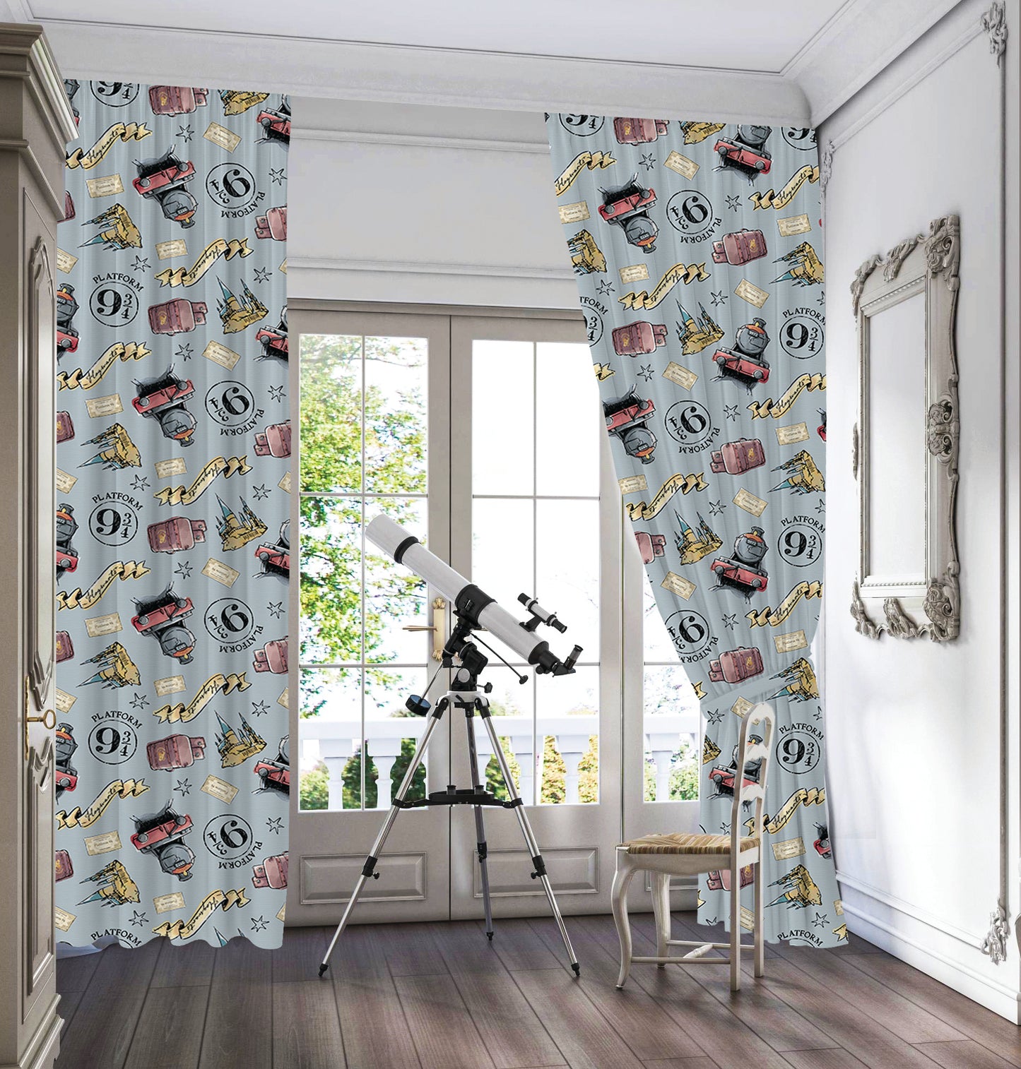 Grey Hogwarts Perde
