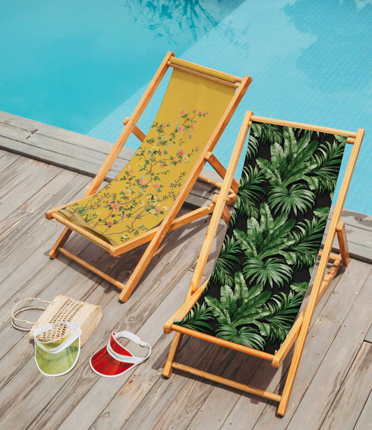 Siyah Palmiye Katlanabilir Şezlong - Şezlong SZ112