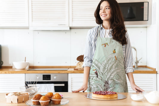 Renkli Palmiye Yaprak Detaylı Mutfak Önlüğü | Pufaloji