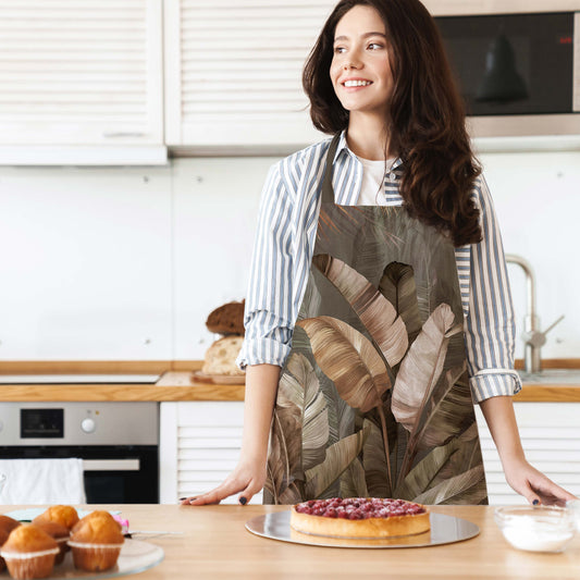 Tropikal Yaprak Tasarımlı Mutfak Önlüğü | Pufaloji