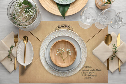 Harry Potter Letter Kumaş Amerikan Servis 4'lü Set 35X50CM | Pufaloji