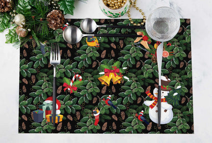 Çam Kozalağı Kumaş Amerikan Servis 4'lü Set | Pufaloji