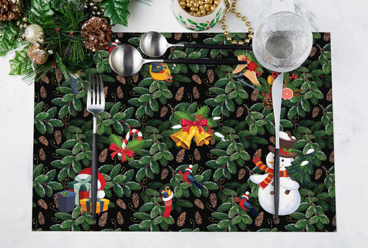 Çam Kozalağı Kumaş Amerikan Servis 4'lü Set | Pufaloji