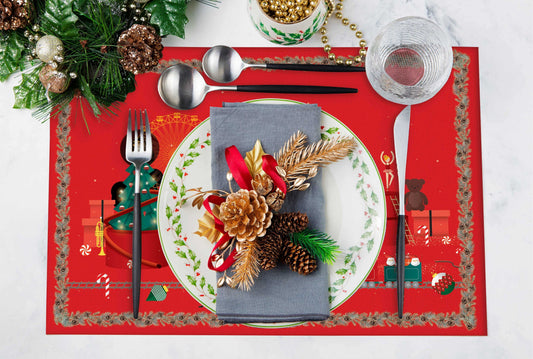 Kırmızı Kurşun Asker Kumaş Amerikan Servis 4'lü Set | Pufaloji