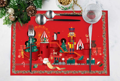 Kırmızı Kurşun Asker Kumaş Amerikan Servis 4'lü Set | Pufaloji