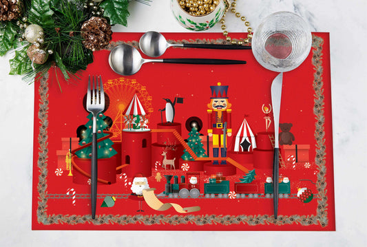 Kırmızı Kurşun Asker Kumaş Amerikan Servis 4'lü Set | Pufaloji