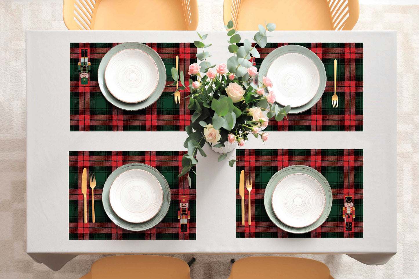 Kurşun Asker Kumaş Amerikan Servis 4'lü Set | Pufaloji